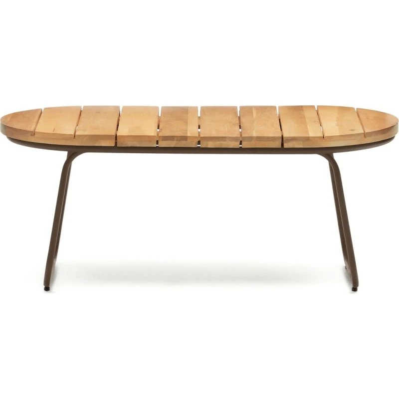 Kave Home Salguer havebord, galvaniseret stål & FSC-akacie, 100x50x42 cm