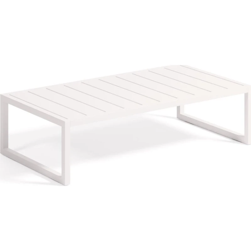 Kave Home Comova hvidt udendørs sofabord 114x60 cm