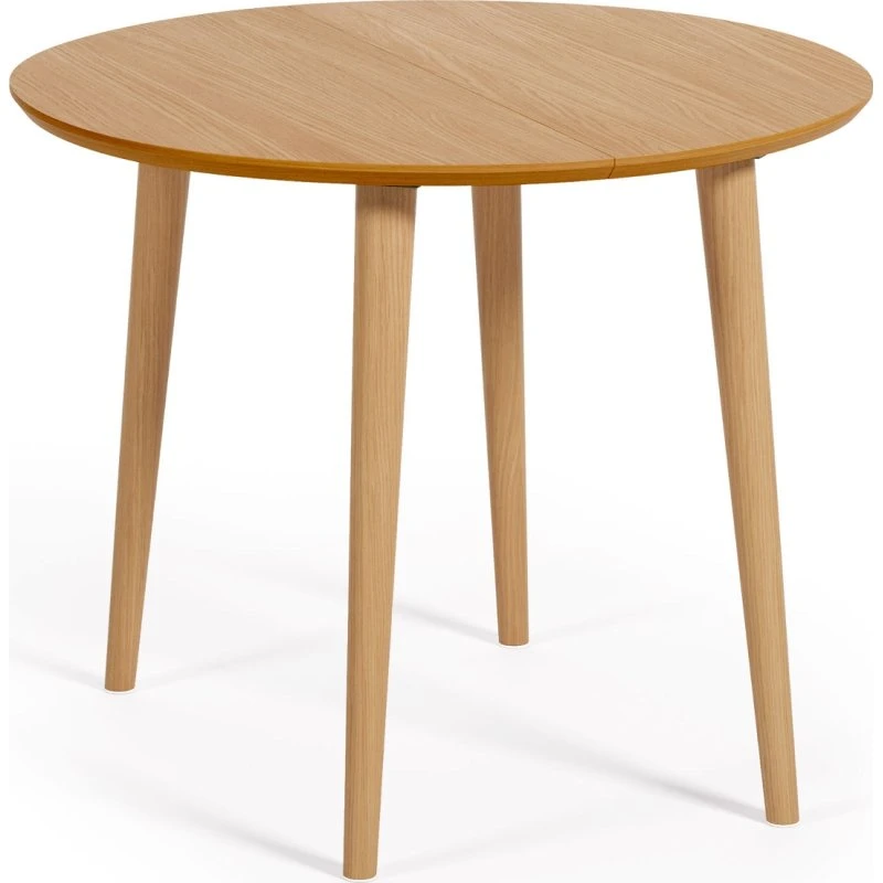 Kave Home Oqui Spisebord, 90-170 cm, natur egefinér