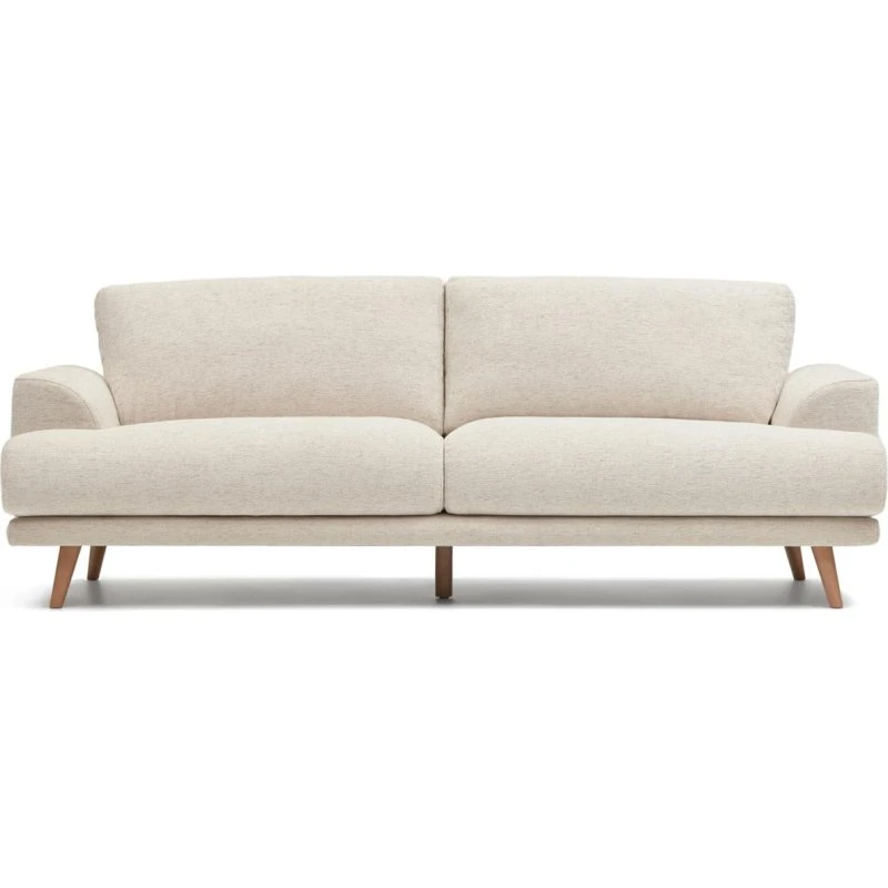 Kave Home Karin 3-pers. sofa beige chenille m/ aftageligt betræk, valnødben
