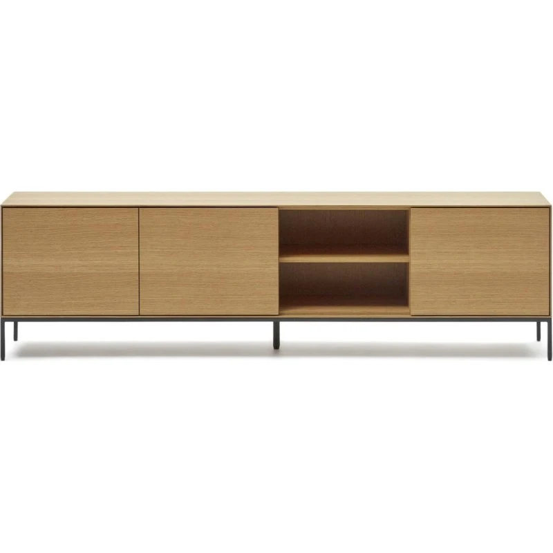 Kave Home Vedrana TV-bord, natur/sort 195x40x55 cm