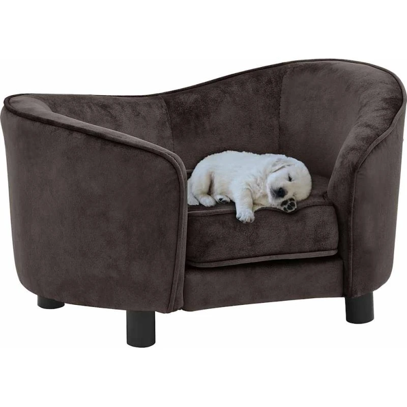 vidaXL Hundesofa 69x49x40 cm brun med træstel