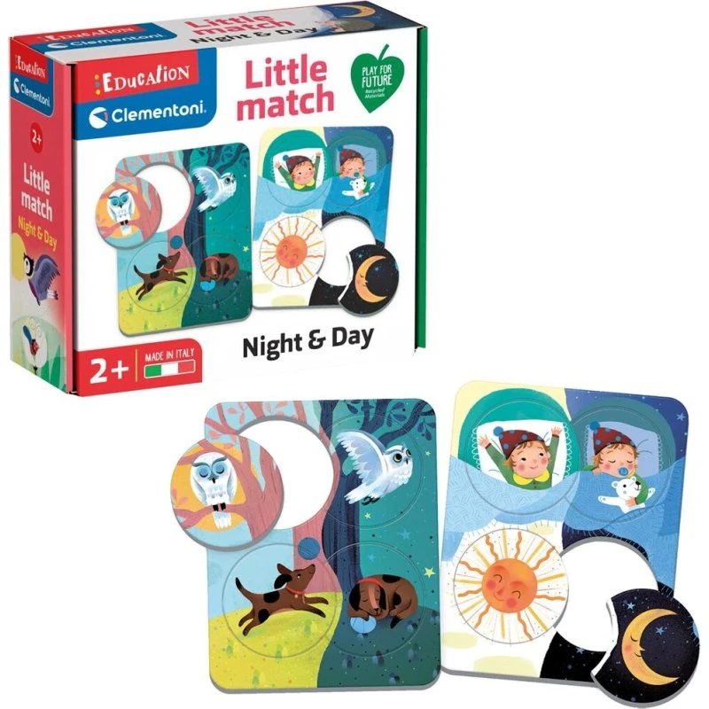 Clementoni Little Match - Night & Day, 6 Mini Puslespil