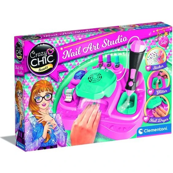 Clementoni Crazy Chic Nail Studio - Neglekunstsæt med glitter og lakker