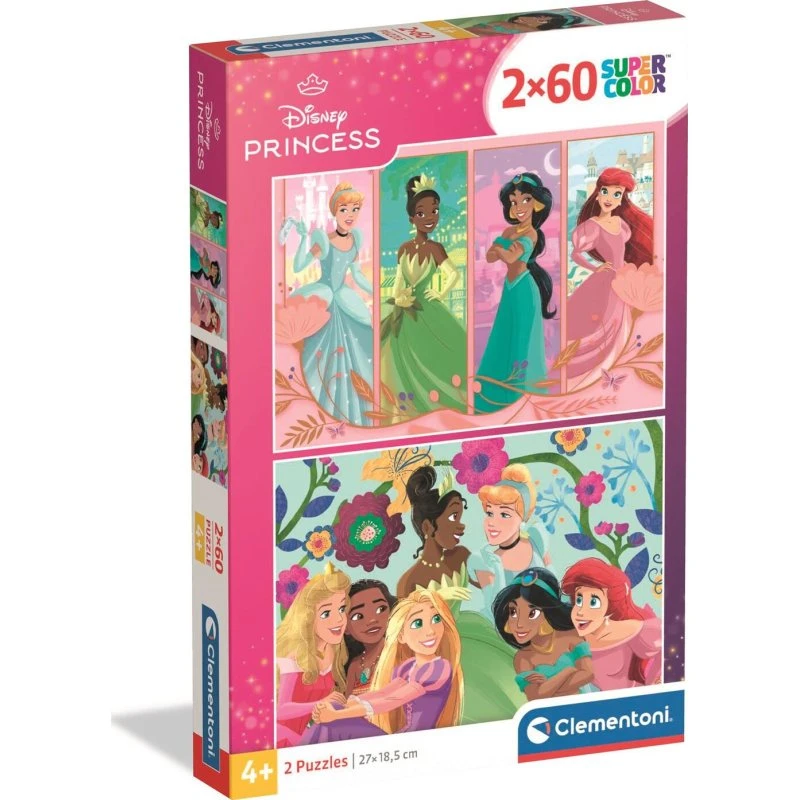 Clementoni Disney Prinsesser Puslespil 2x60 Brikker - Color