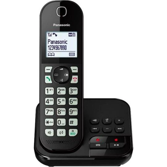 Panasonic KX-TGC463GB Trådløs Telefon med Besvarelsessystem, 3 Håndsæt, Sort