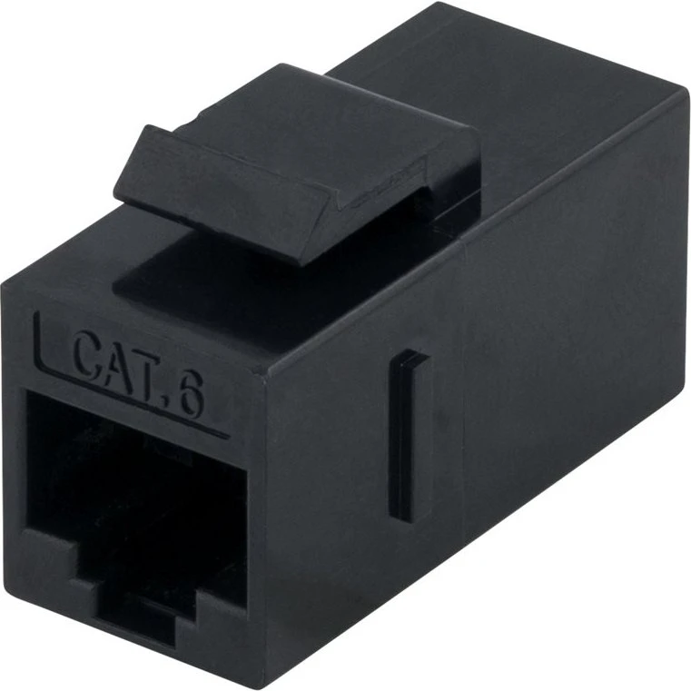 DeltaCo MD-125 Cat6 Keystone Coupler, 2xRJ45, Sort