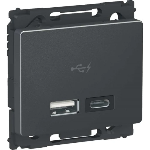 Opus66 USB-lader Type A & C 2,4A Koksgrå