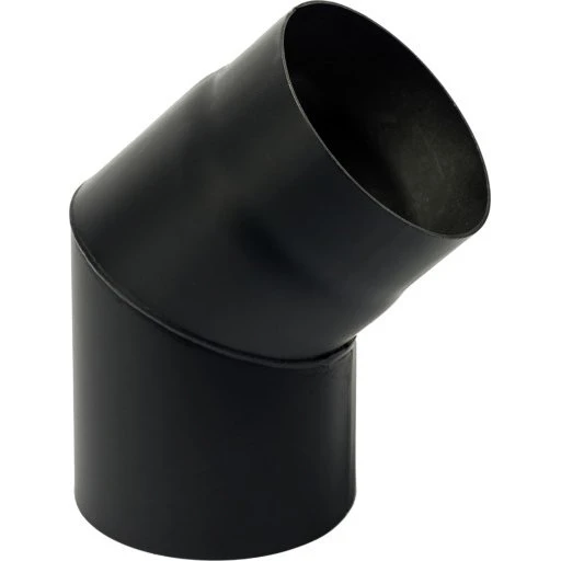 Metalbestos knærør 5"/130 mm, 45°, sort