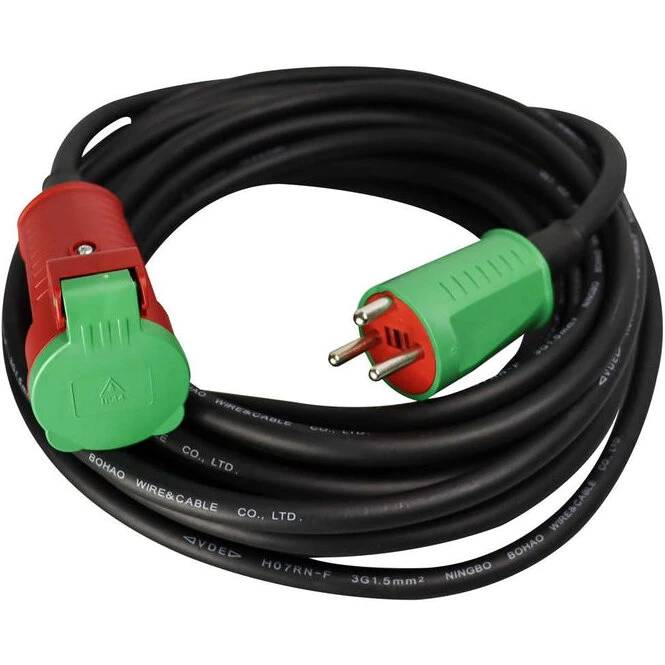 BLUE ELECTRIC Kabelsæt 10 m neopren 3x1,5mm² jordet 16A