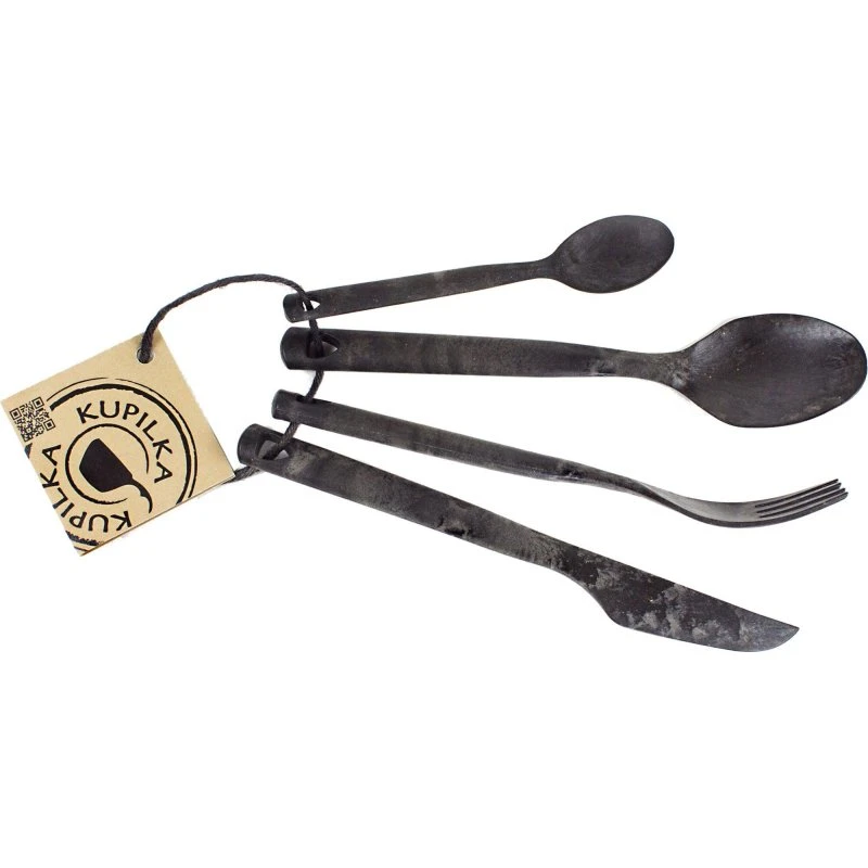 Kupilka Cutlery bestikæt, sort, 4 dele