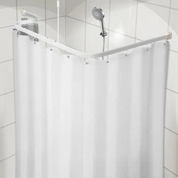 Van Der P Unicolor Miljø badeforhæng 180x220 cm - Hvid