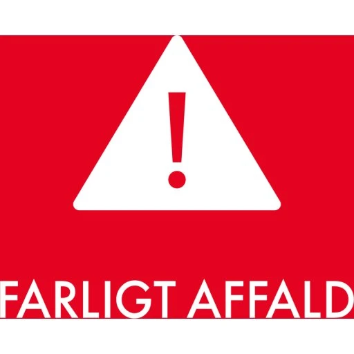 Abena piktogram til farligt affald, selvklæbende, 12x12 cm, rød