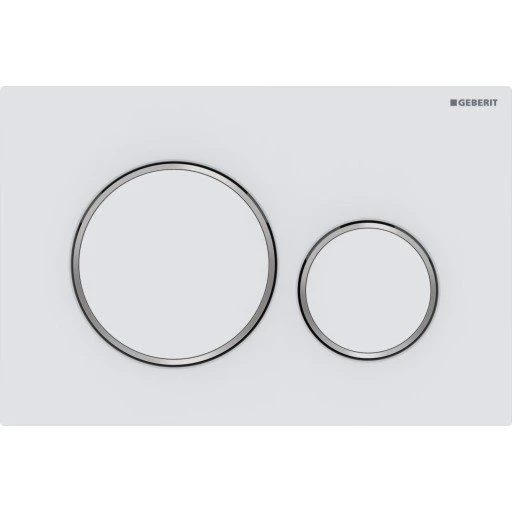 Geberit Sigma 20 Round betjeningsplade, mat hvid/krom