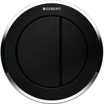 Geberit Omega 10 Round trykknap, sort/krom