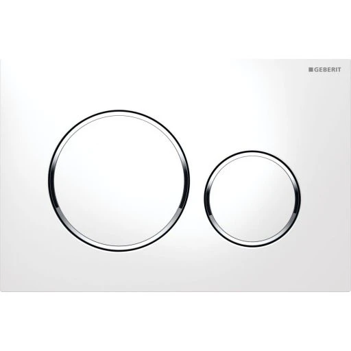 Geberit Sigma 20 Round betjeningsplade, hvid/krom