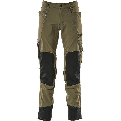 Mascot Advanced arbejdsbukser med stretch, grøn, str. 82C43