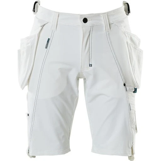 Mascot Advanced håndværkershorts med stretch, hvid, str. C45