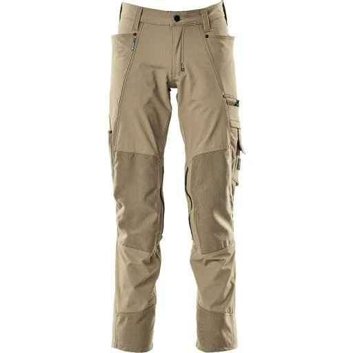 Mascot Advanced arbejdsbukser med stretch, khaki, str. 76C42