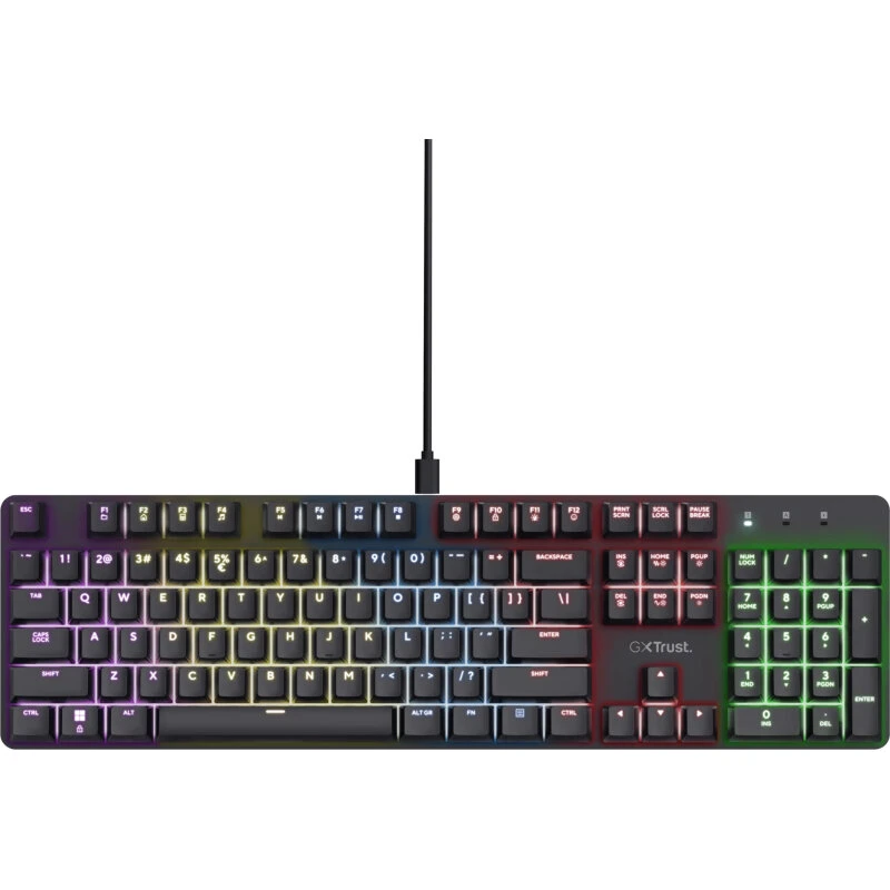Trust GXT 871 Zora – Mekanisk Gamingtastatur (Huano, Nordisk, Sort)