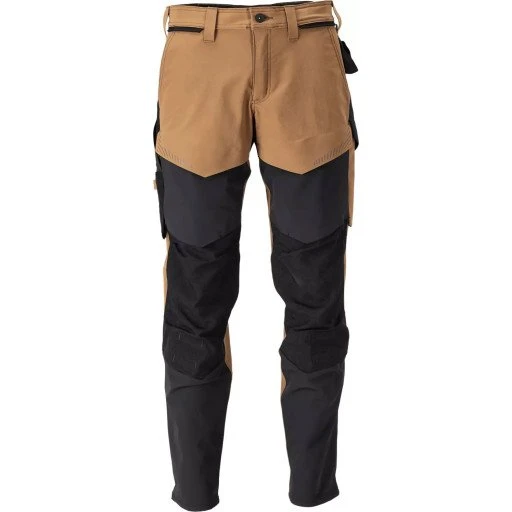 Mascot Customized arbejdsbukser med stretch, khaki/sort, str. 76C51