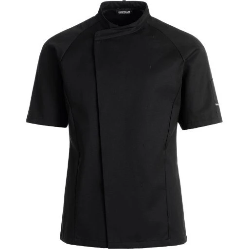 Kentaur kokkejakke med korte ærmer, sort, str. 4XL