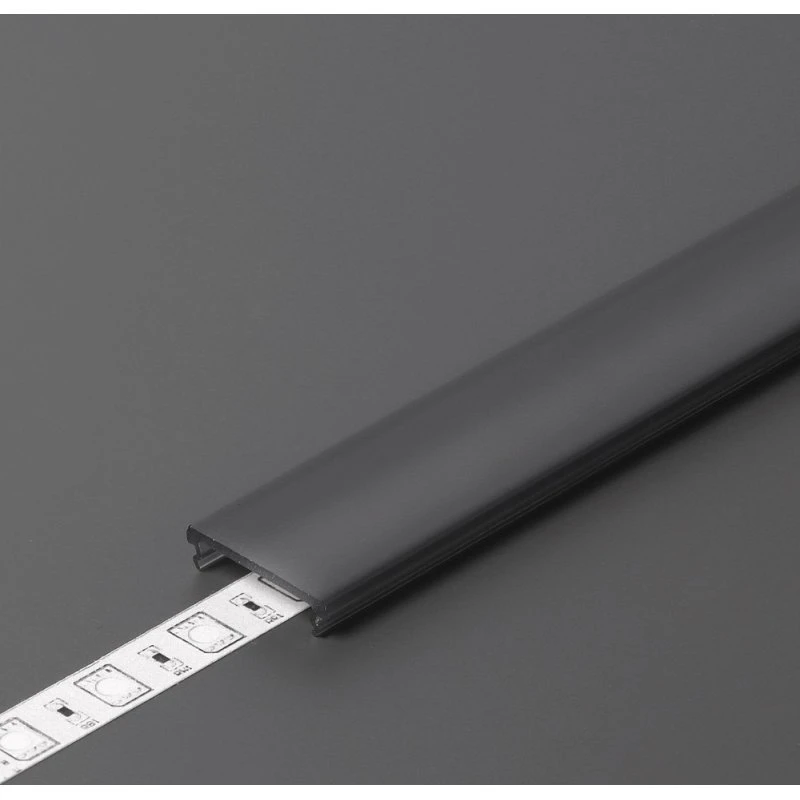 DIOFLEX 2m cover F CLICK Sort - Afdækning til aluminiumsprofil