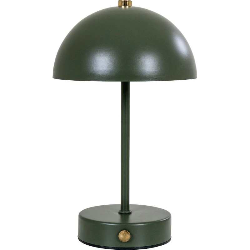 House Nordic Holt LED bordlampe, genopladelig - grøn/messing