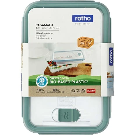 Rotho Nala madopbevaringsboks firkantet 1,1 L - glas