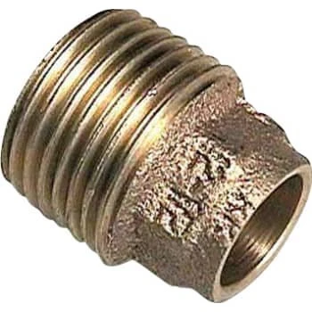 12 mm x 1/2" Loddeovergangsmuffe/nippel i messing