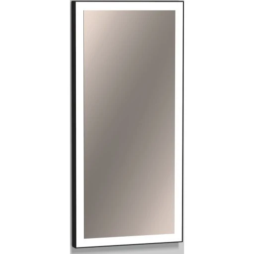 Alape spejl med lys, 37,5x80 cm, matsort