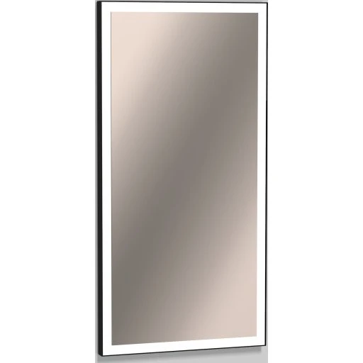 Alape spejl med lys, 50x100 cm, matsort