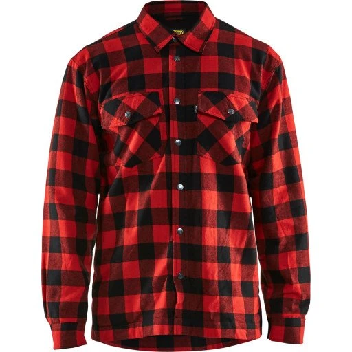 Blåkläder 3225 Foret Skovmandsskjorte, Rød/Sort, 2XL