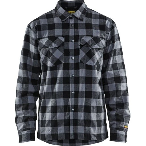 Blåkläder Workwear 3225 Foret Skovmandsskjorte, Grå/Sort, XL