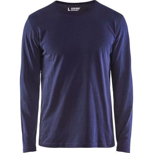 Blåkläder 35001 Langærmet T-shirt, Marineblå, Str. S
