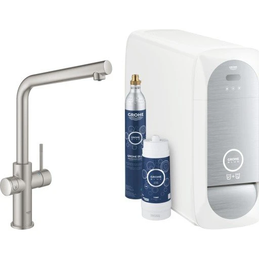 Grohe Blue Home køkkenarmatur, afkølet vand og brus, stål