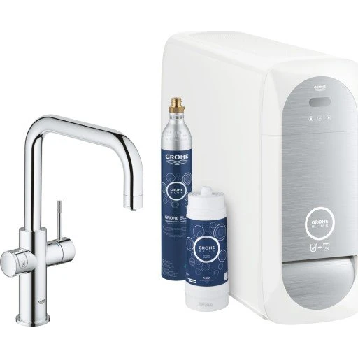Grohe Blue Home køkkenarmatur, afkølet vand, brus, krom