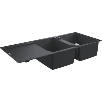 Grohe K500 Kompositvask m. afløbsbakke - Sort Granit, 116x50 cm