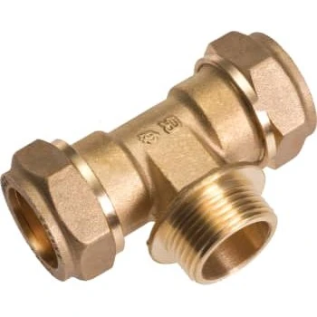 Conex Kompressions-tee 15 mm x 1/2" x 15 mm til PEX og kobber