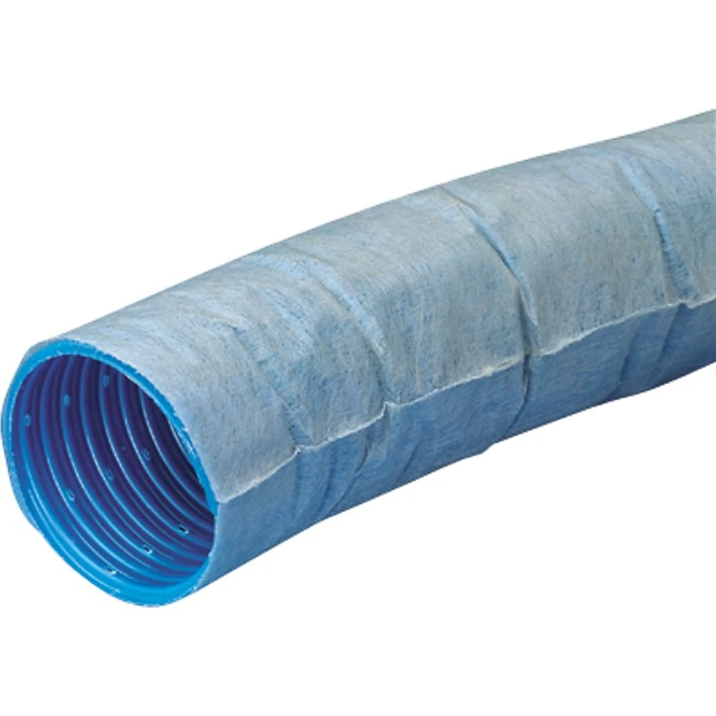 Wavin drænrør 126/113mm m/geotekstil, 50m, blå