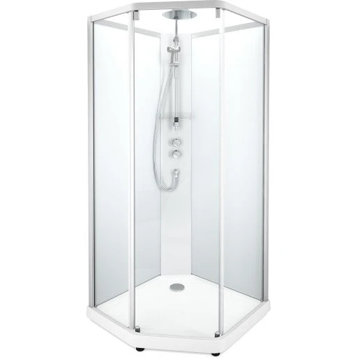 Showerama Comfort brusekabine 90x90 cm, pentagonal, klart/frostet glas