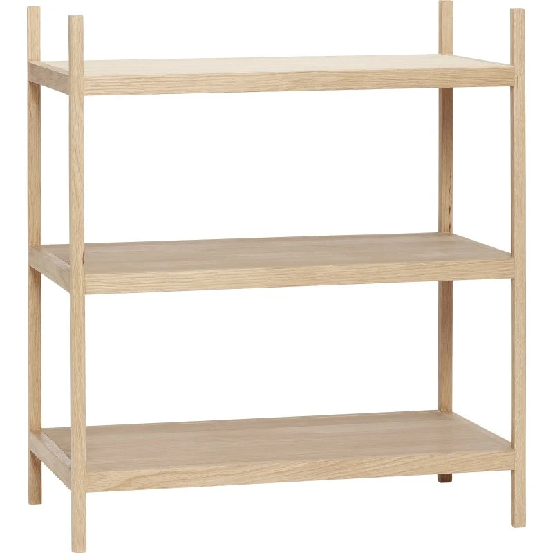 Hübsch Library Reol i egetræ, natur - 90 cm