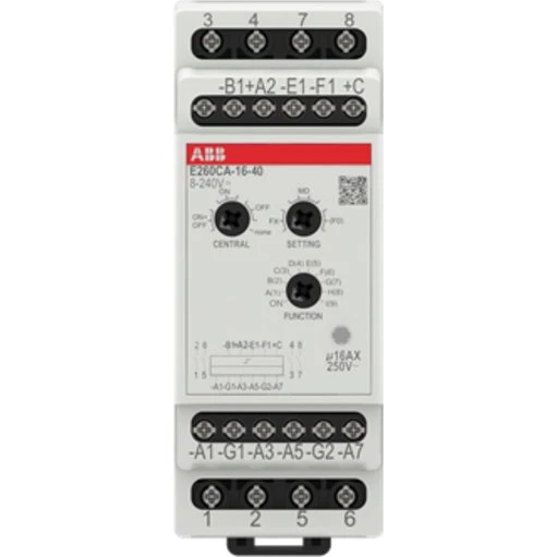 ABB Kiprelæ, 4 NO, centralt justerbar, AC, 16A, 8-230V