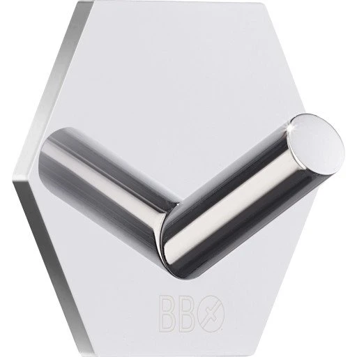 Beslagsboden håndklædekrog, krom, hexagon design