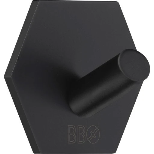 Beslagsboden Håndklædekrog, Hexagon, Mat Sort