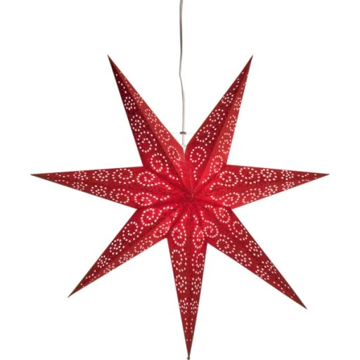 Star Trading Antique Julestjerne med lys, rød, 60 cm