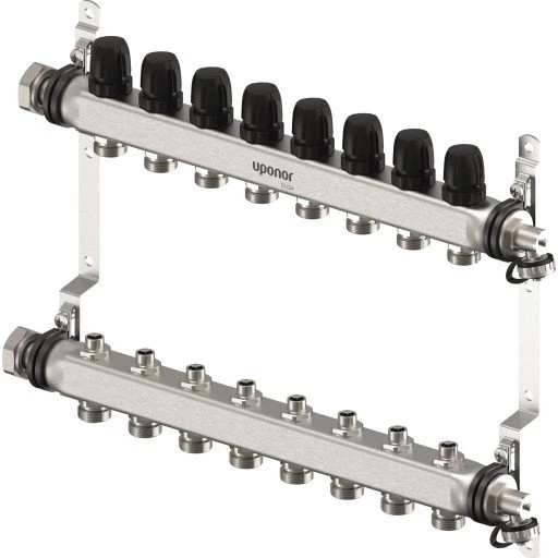 Uponor Vario S 1" gulvvarme fordelerrør, 8 kredse