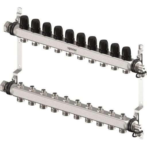 Uponor Vario S 1" gulvvarme fordelerrør, 10 kredse