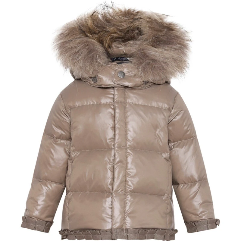 Ver De Terre Featherlight babyjakke til piger, karamel m. pels