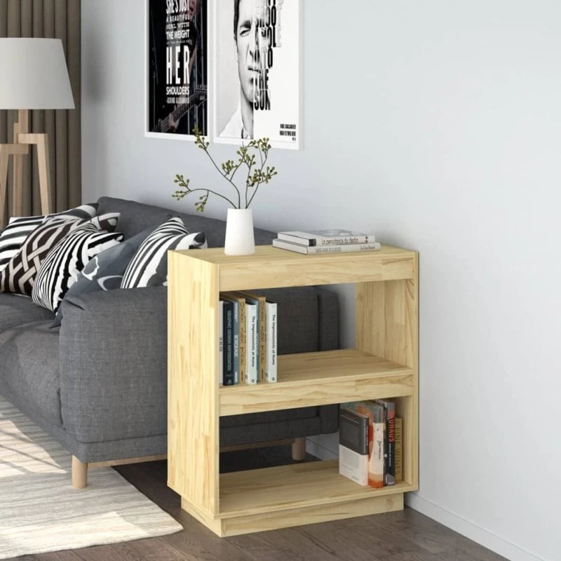 vidaXL bogreol i massivt fyrretræ, 60x35x71 cm